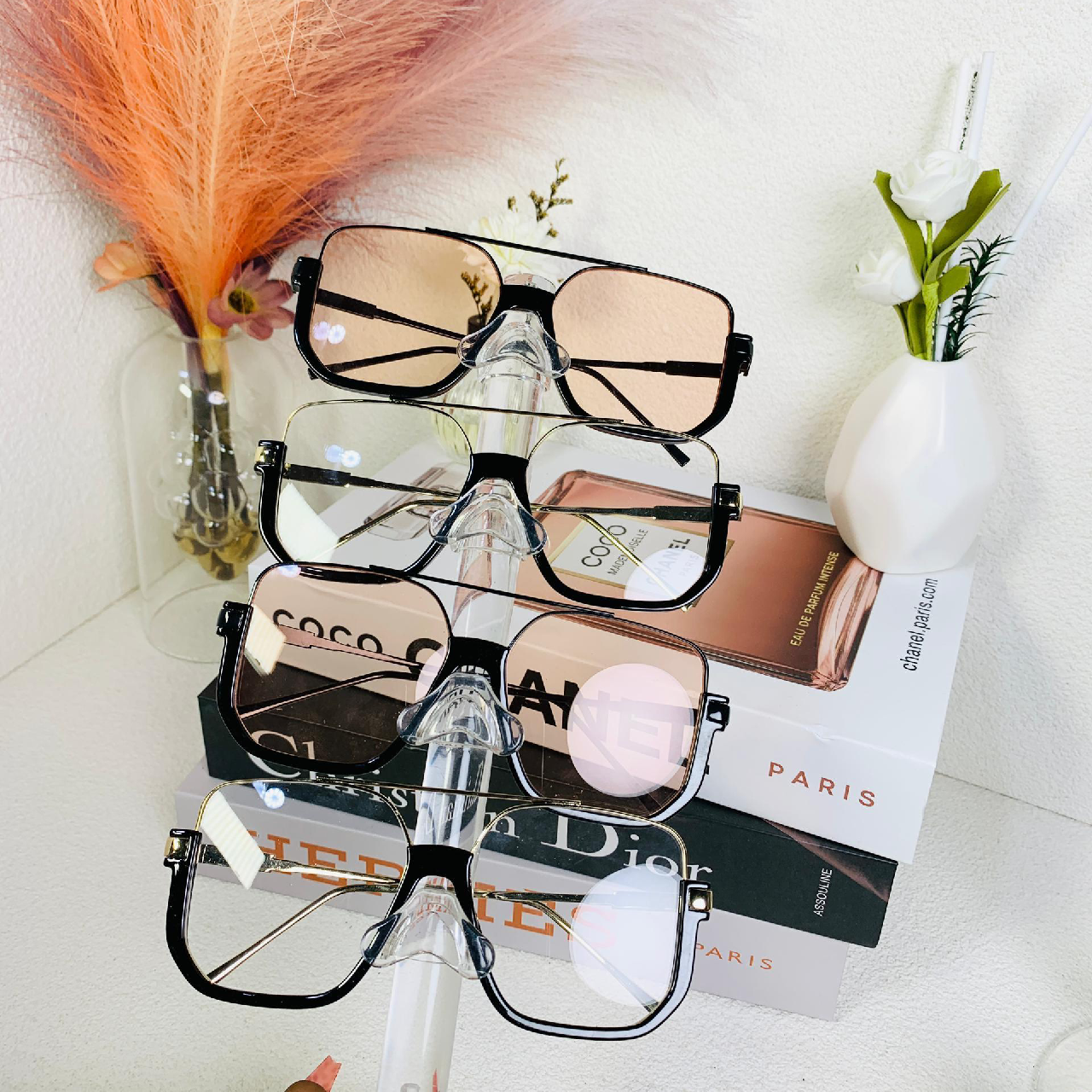 Lunettes avec strass claire